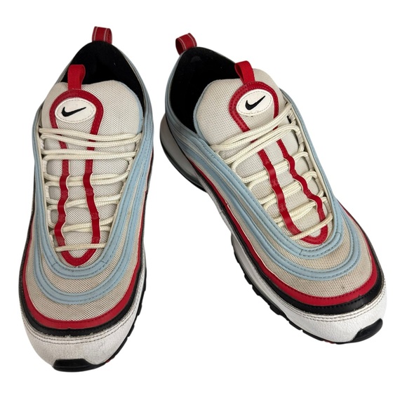 Nike Air Max 97 White Red Light Blue Running Sneakers Men’s Size 11 - Picture 3 of 15